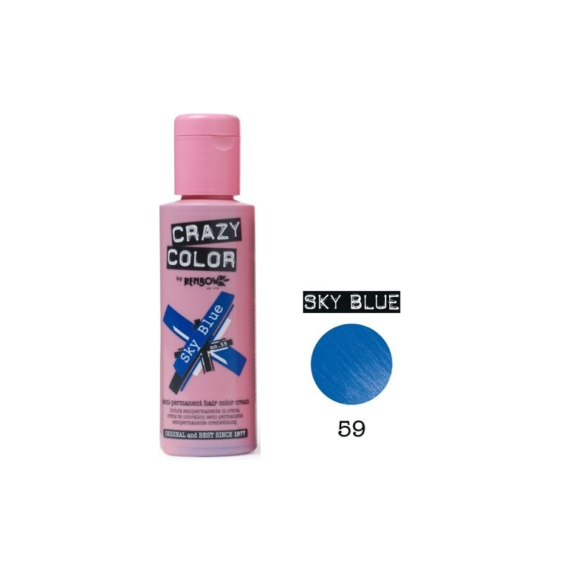 Nr. 59. - Sky Blue - Crazy Color - Vopsea de păr semipermanentă - 100 ml